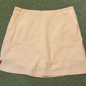 Lady Hagen orange seersucker golf skort